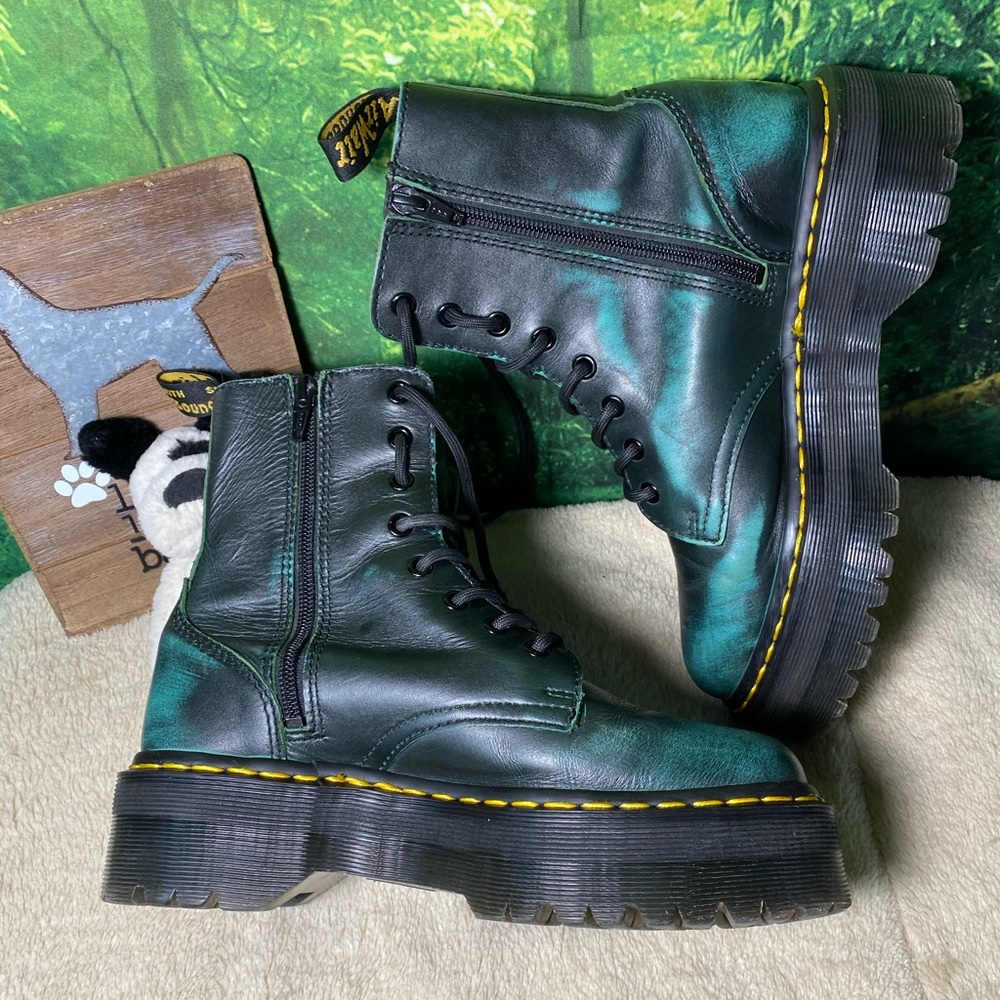 SOLD SOLD Dr Martens JADON w/green leather boots💚 - Picture 4 of 8